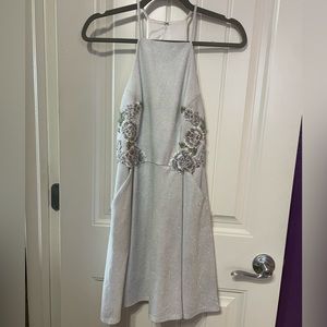 Homecoming dress, silver/grey